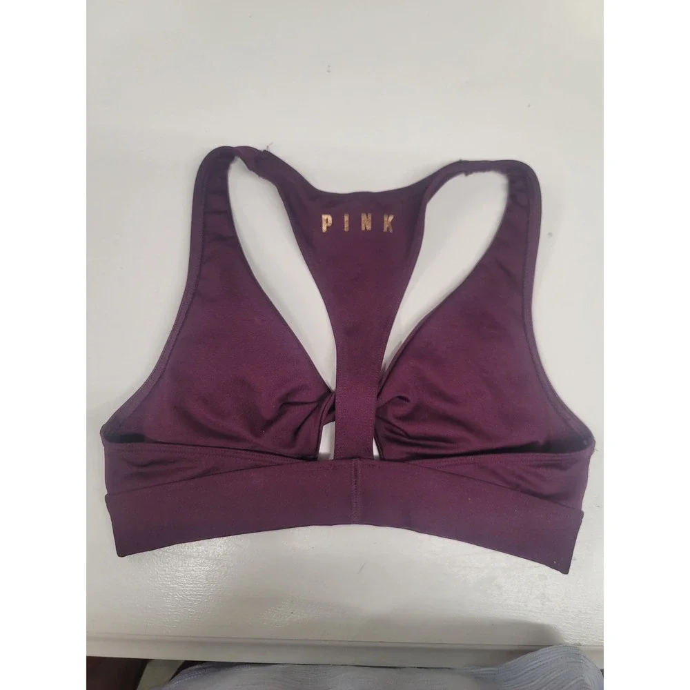 Victoria's Secret PINK Ultimate Sports‎ Bra XS Burgundy Twist Front Cutout